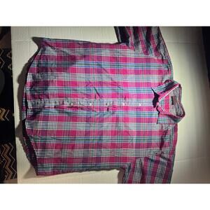 Koret City Blues Petites Pink Plaid Button-Down Shirt Women’s Petite